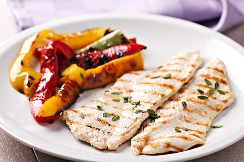 Grilled chicken with roasted vegetables